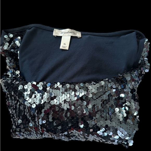 Dress Barn Glittery/Sequin Navy Blouse XL like new condition - Picture 10 of 10